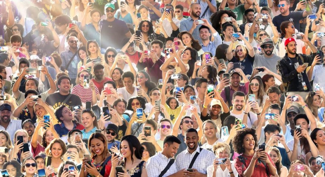 People creating and sharing digital content.